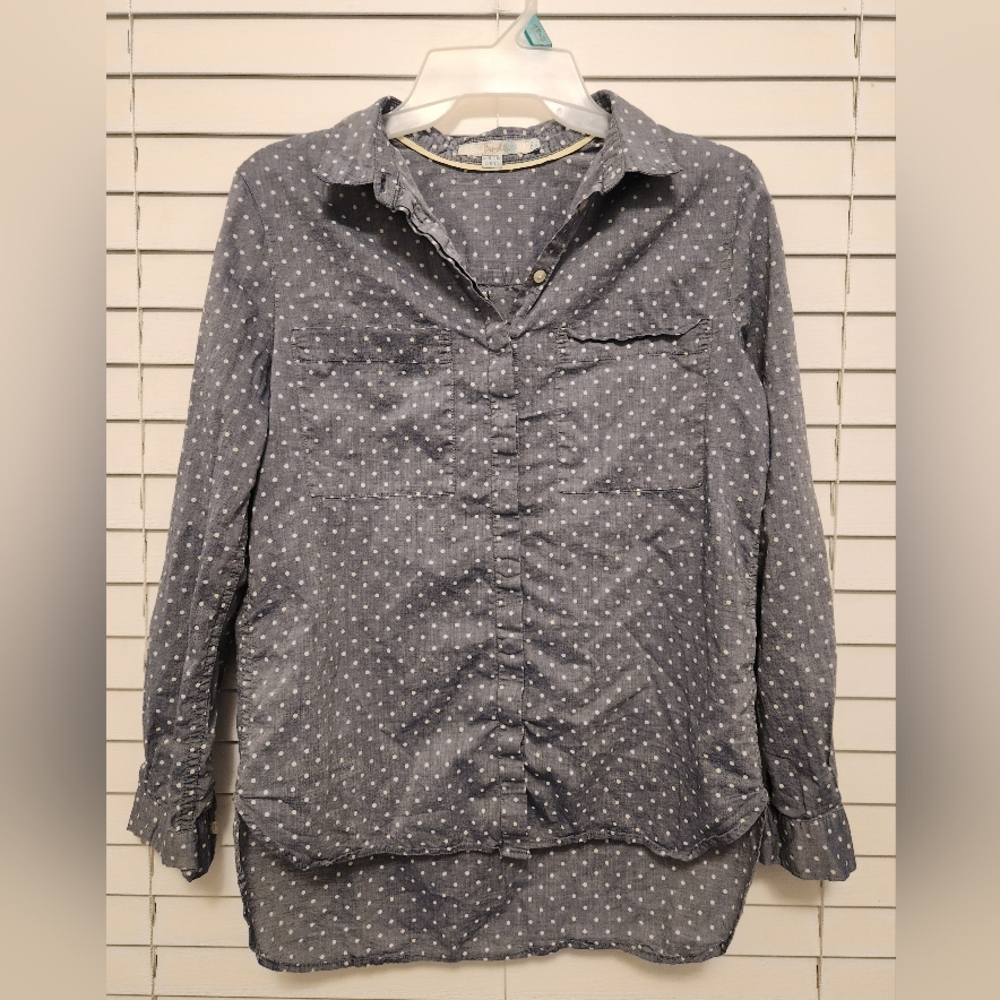 Boden Womens Gray Polka Dot Shirt Size US 2